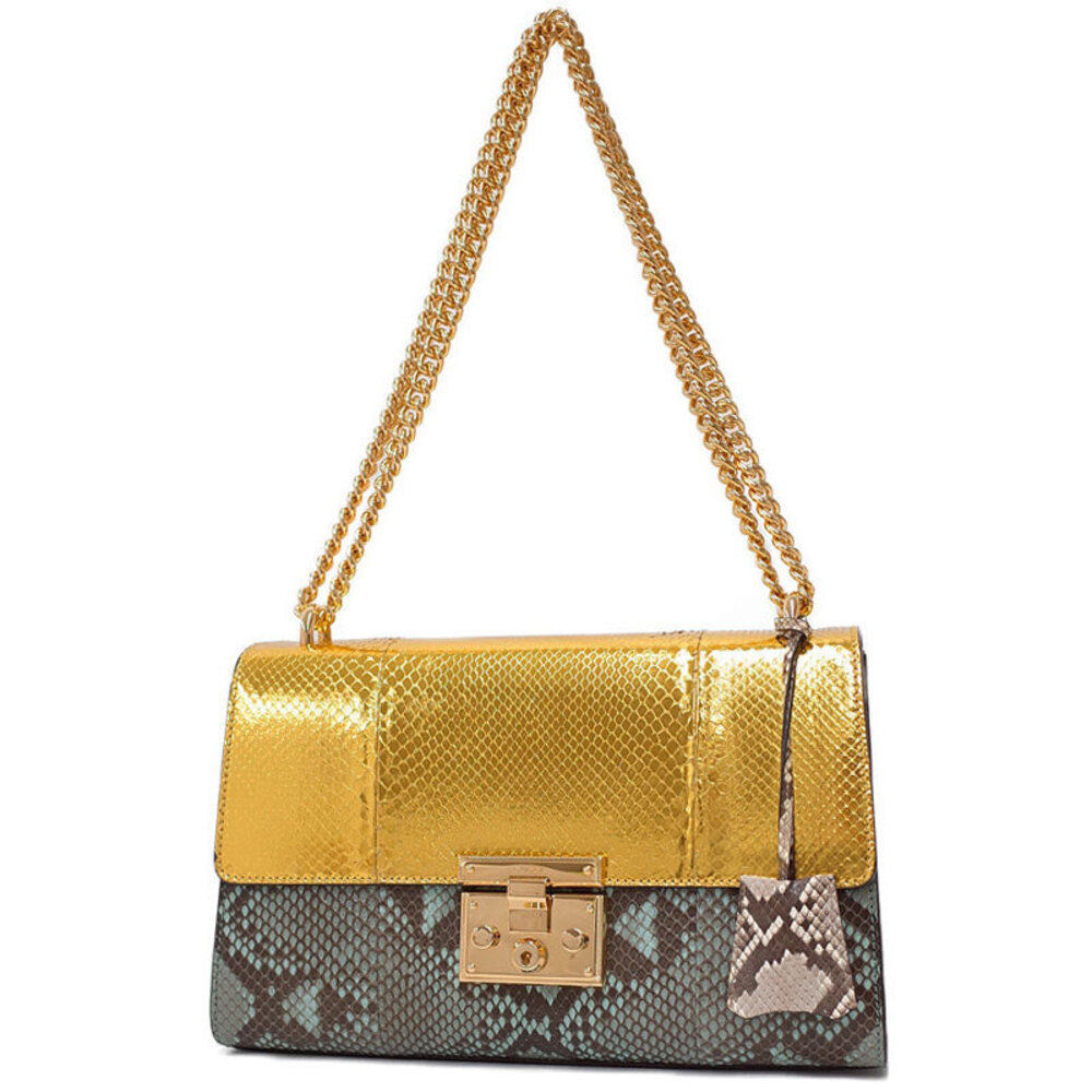 Gucci Padlock Python Chain Shoulder Bag - image 1